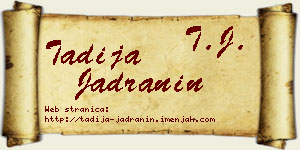 Tadija Jadranin vizit kartica